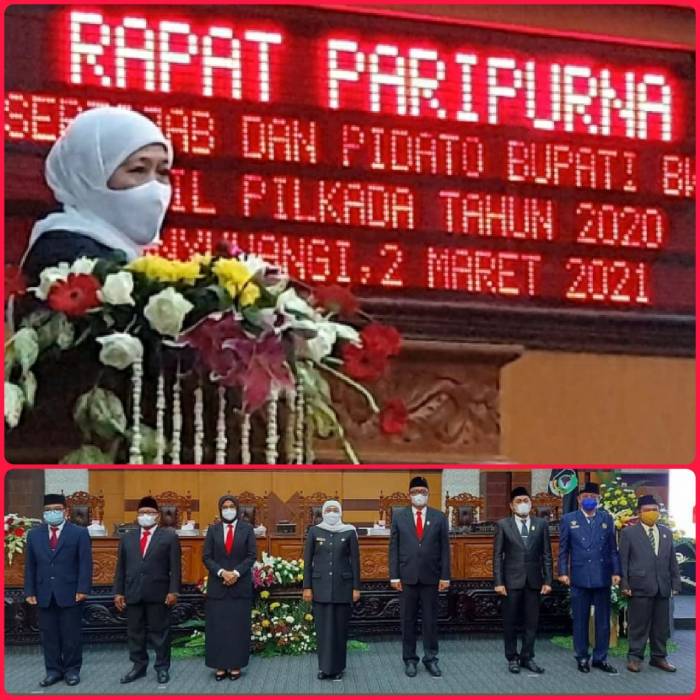 Hadiri Sertijab Bupati dan Wakil Bupati Banyuwangi, Khofifah Puji Pencapaian Banyuwangi