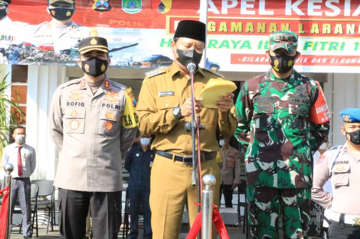 Gelar Apel Operasi Larangan Mudik, Kapolres Minta PMI Lakukan Karantina Mandiri