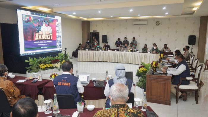 Gorkopimda Jatim Pimpin Rakor Anev Penanganan Covid-19 di Madiun