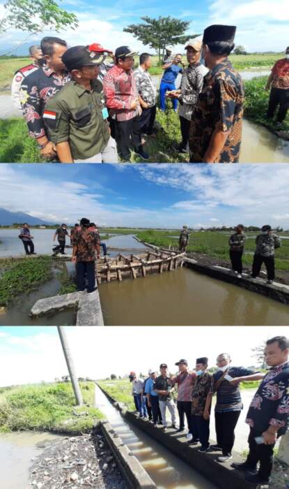 Wabup Subandi Selesaikan Polemik Saluran Irigasi Antar Desa Yang Berimbas Lahan Pertanian Terendam Air