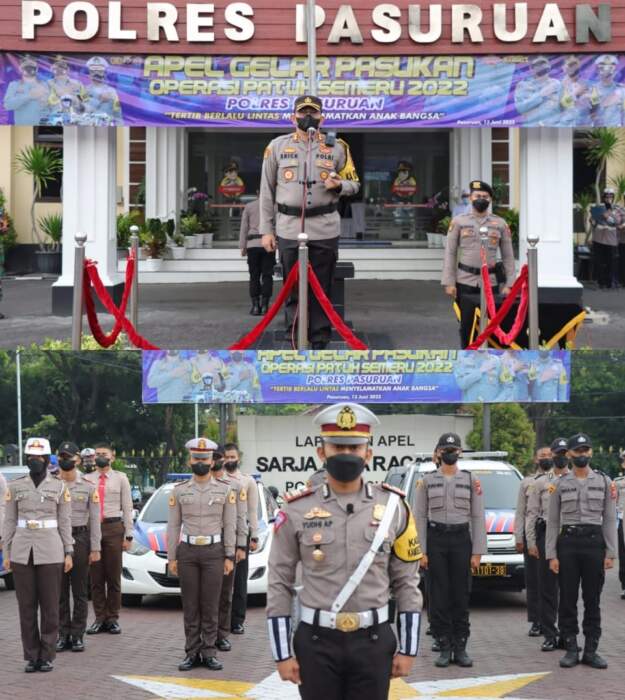 Kapolres Pasuruan Pimpin Apel Gelar Pasukan Operasi Patuh Semeru 2022
