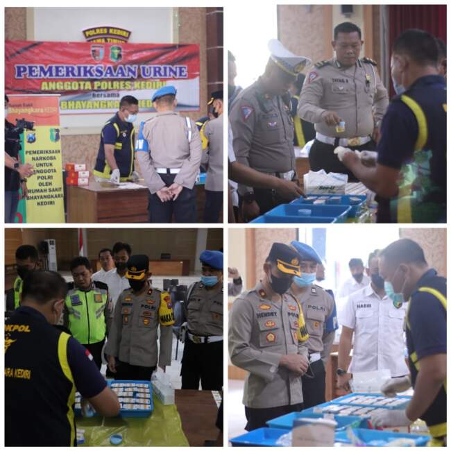 Antisipasi Penyalahgunaan Narkoba Anggota, Polres Kediri Gelar Tes Urine