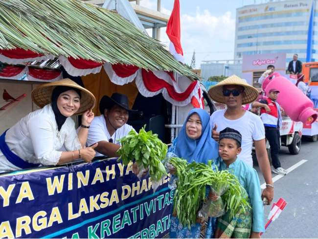 Meriahkan Hut RI Ke-80, Rutan Batam Ikut Pawai Pembangunan Tingkat Kota Batam