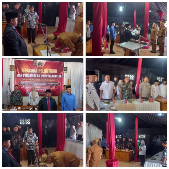 pengambilan sumpah jabatan Perangkat Desa Sanankulon Kabupaten Blitar Berjalan Khidmat