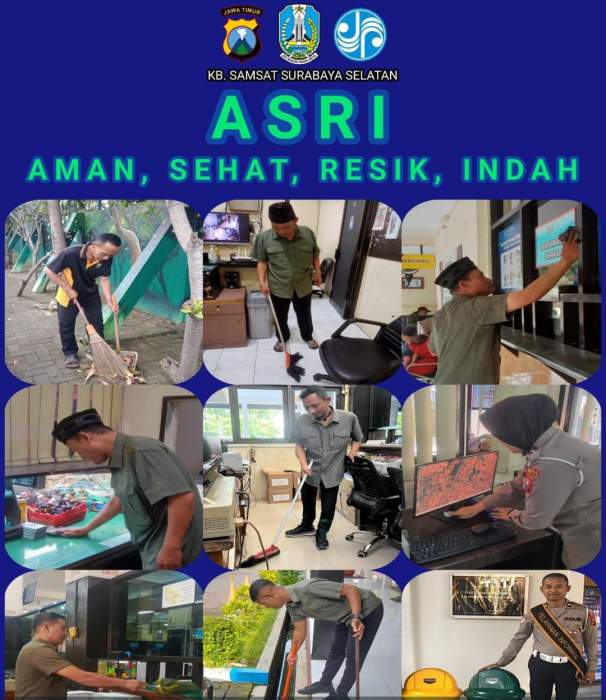 Ditlantas Polda Jatim Instruksikan Gerakan Indonesia ASRI, Samsat Surabaya Selatan Siap Wujudkan Lingkungan Aman dan Bersih