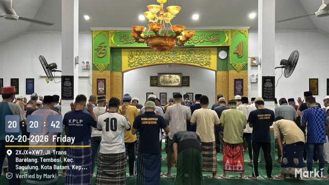 Lapas Batam Melaksanakan Salat Tarawih Bersama Penghuni Warga Binaan