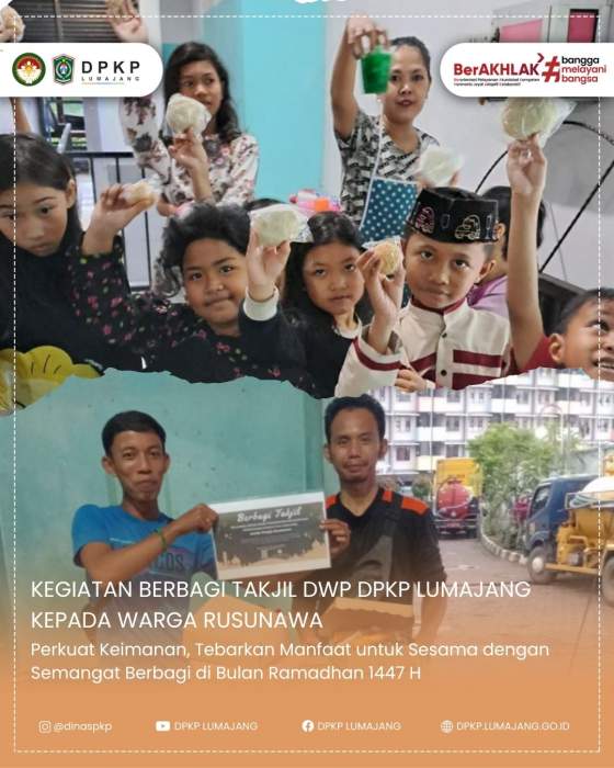 DWP DPKP Lumajang Gelar Berbagi Takjil Rutin untuk Warga Rusunawa Tompokersan
