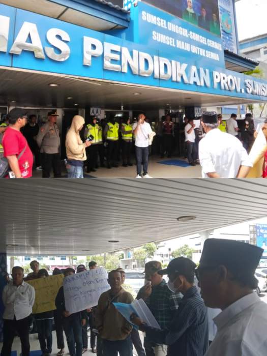 Aksi di Disdik Sumsel, Dugaan Dana BOS Mengendap dan Praktik Suap Disorot