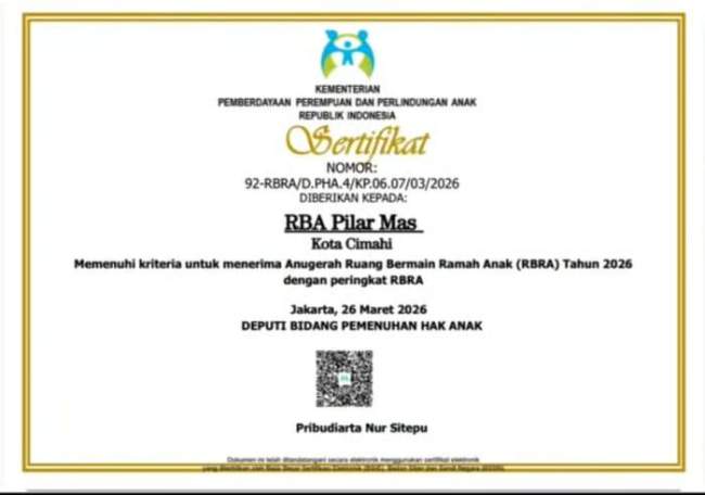 Dua Taman di Kota Cimahi Jadi Percontohan,Raih Penghargaan RBRA