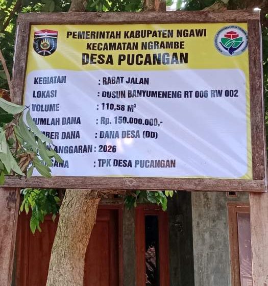 PEMDES PUCANGAN REALISASIKAN RABAT JALAN TA 2026