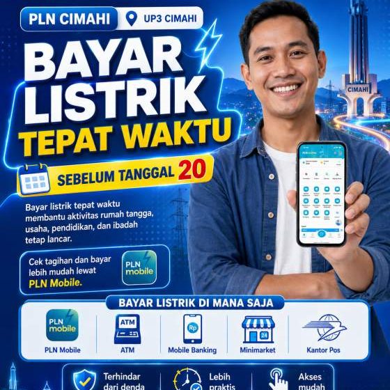PLN UP3 Cimahi Ajak Pelanggan Bayar Listrik Tepat Waktu, Dukung Aktivitas Masyarakat Tetap Nyaman dan Produktif
