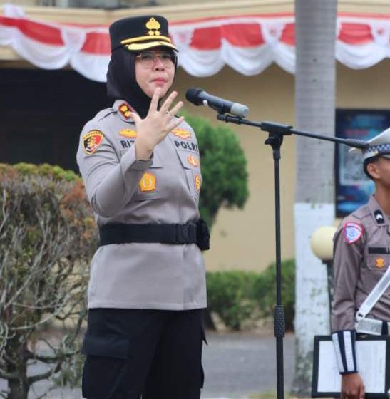 Apel Perdana, Kapolres Ogan Ilir AKBP Rizka Aprianti .SH.,S.I.K.,MH.Tekankan Disiplin, Profesionalisme, dan Pelayanan Prima