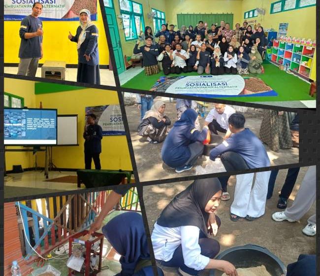 KKN ABMAS Berbasis Produk ITS Gelar Sosialisasi dan Praktek Pembuatan Pakan Alternatif