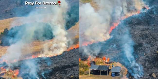 Api Masih Berkobar di Gunung Bromo, Akses Malang-Lumajang Ditutup